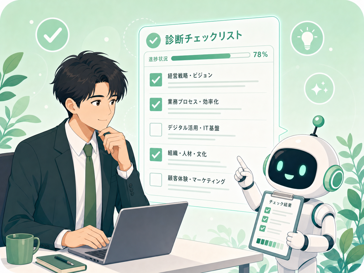 AI活用レベルチェッカーのイラスト