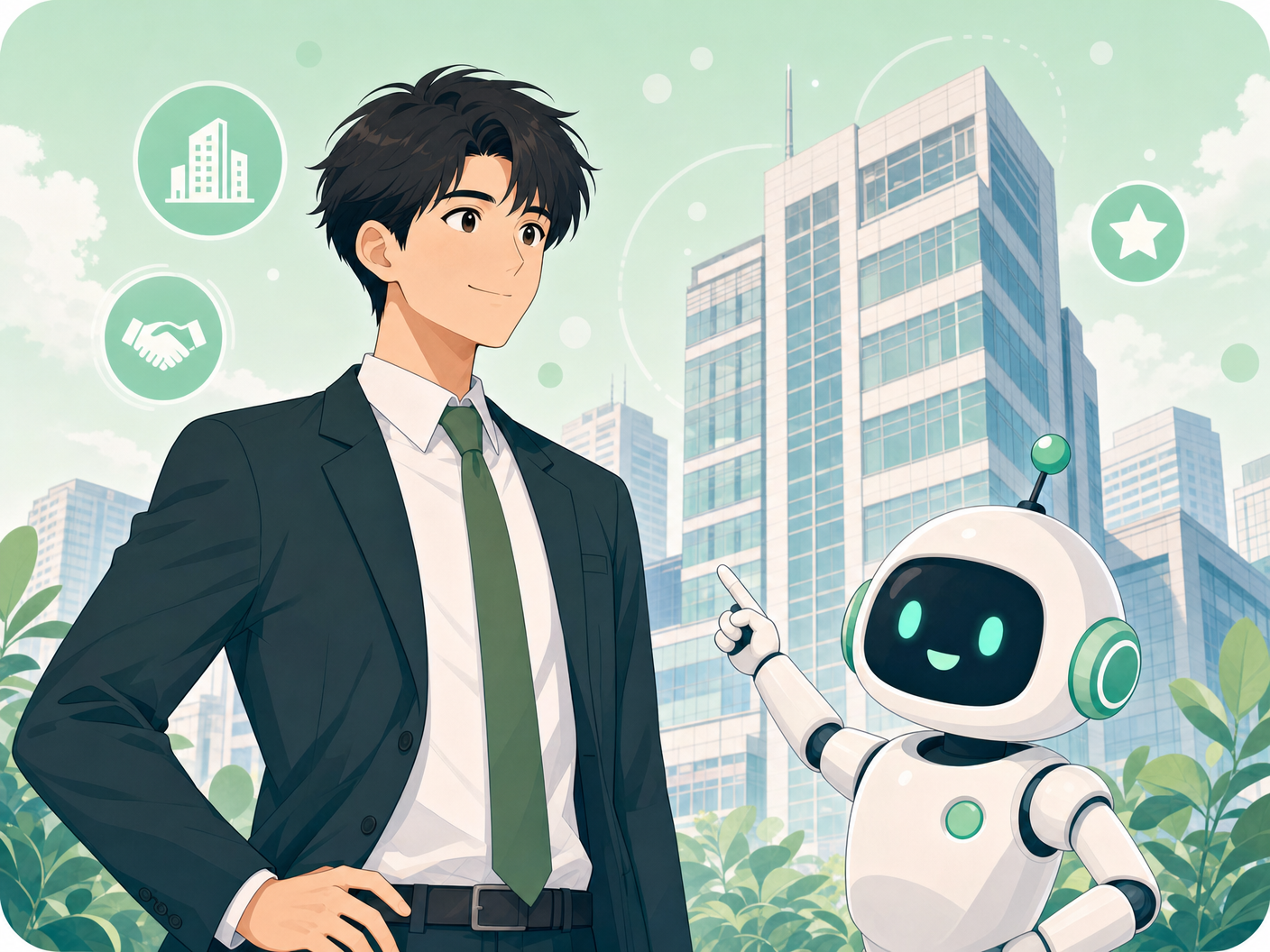 Ciras株式会社 - AIと人が協力して業務を改善するイメージイラスト