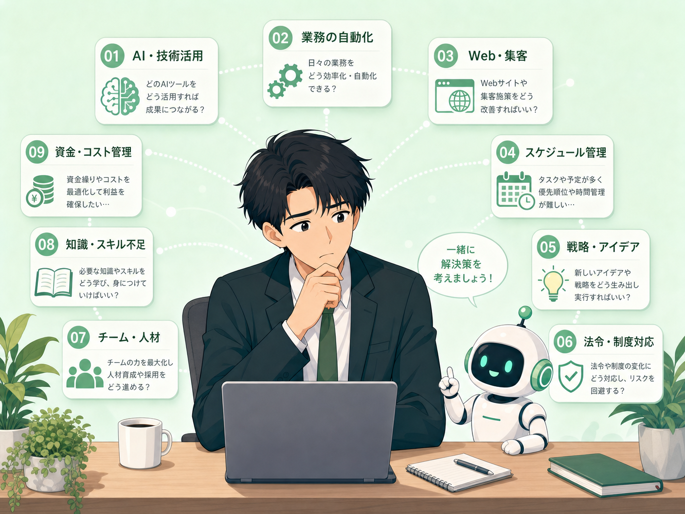 愛媛発・中小企業のAI・IT・Web課題に寄り添うCirasのイラスト