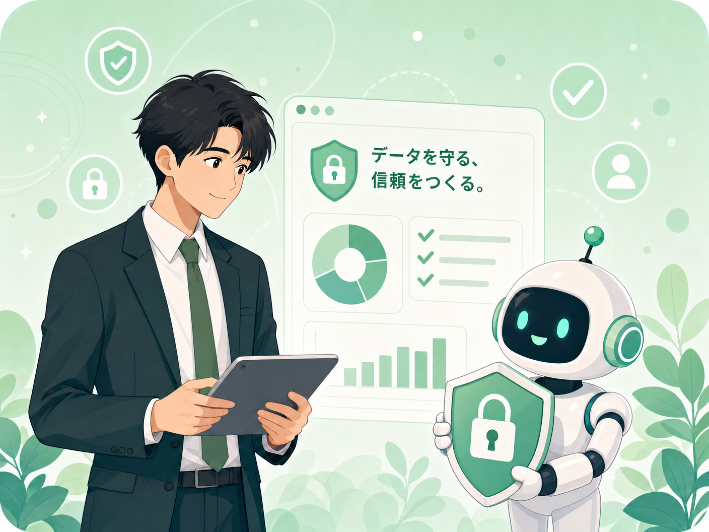 プライバシーとデータ保護を表すイラスト